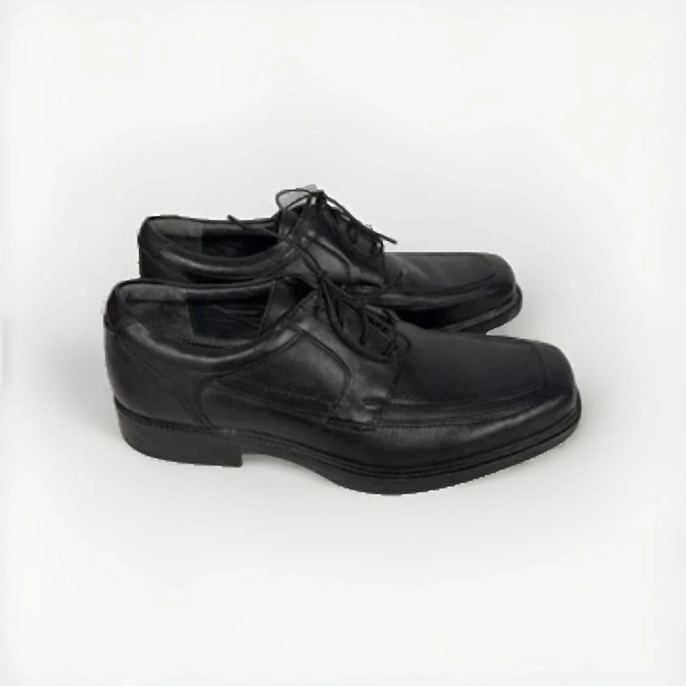 Johnston & Murphy Men's Black Leather Dress Shoes Size 9 M Tie Oxford 20-3605